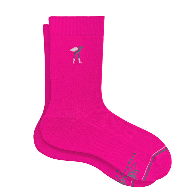 Hot Pink Solid Crew Socks