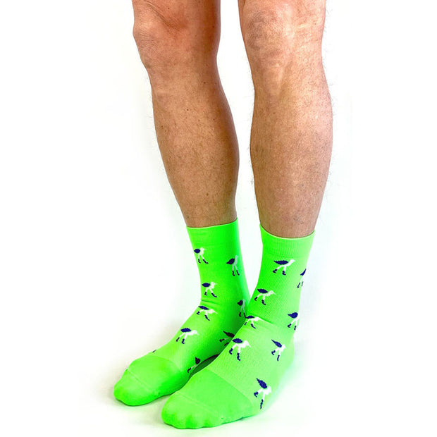 Flock-on-Sock Lime CREW