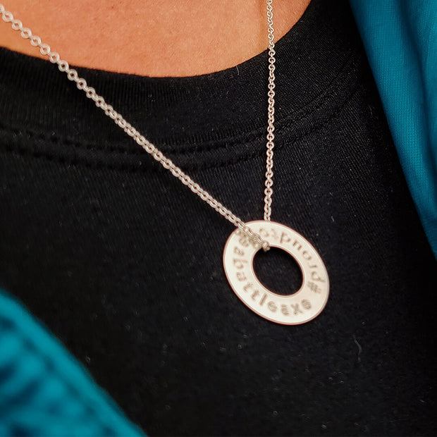 Sterling Silver Battleaxe Necklace