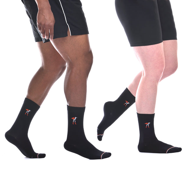 Ultra-Light Solid Black Crew Socks