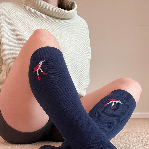 Solid Navy Compression Socks