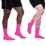 Hot Pink Solid Crew Socks