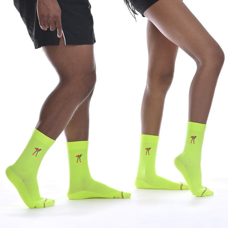 Court Yellow Solid Crew Socks