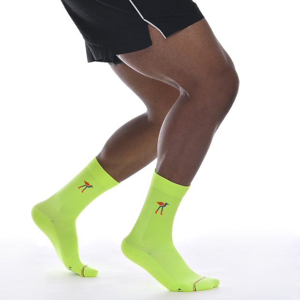 Court Yellow Solid Crew Socks